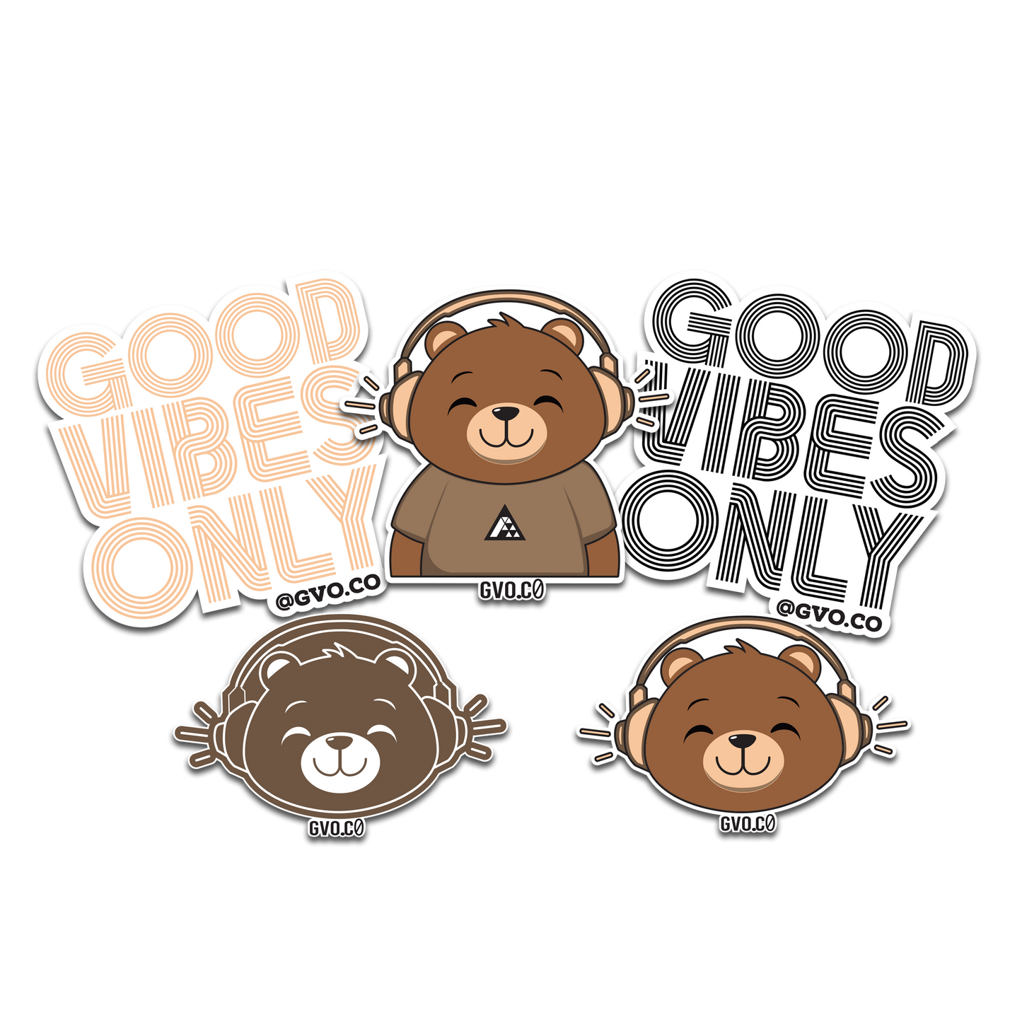 GVO 5-Pack Vinyl Decal Stickers